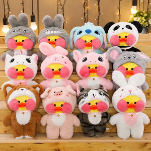Planet Gates 30cm Kawaii LaLafanfan Transformed Panda Yellow Duck Plush Stuffed Soothing Toys Soft Animal Dolls For Girl Kids Birthday Gifts