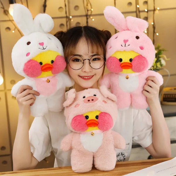 Planet Gates 30cm Kawaii LaLafanfan Transformed Panda Yellow Duck Plush Stuffed Soothing Toys Soft Animal Dolls For Girl Kids Birthday Gifts