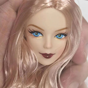 Planet Gates 30cm Lady Doll's Head with Big Wavy Curly Hair 1/6 Dress Up Accessories Girls Diy Toys