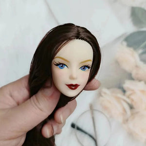 Planet Gates 30cm Lady Doll's Head with Big Wavy Curly Hair 1/6 Dress Up Accessories Girls Diy Toys