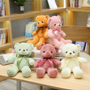 Planet Gates 30CM Many Colors Delicacy Teddy Bear Plush Toy New Cute Soft Ribbon Butterfly Festival Solid Color Hug Bear Doll Birthday Gift