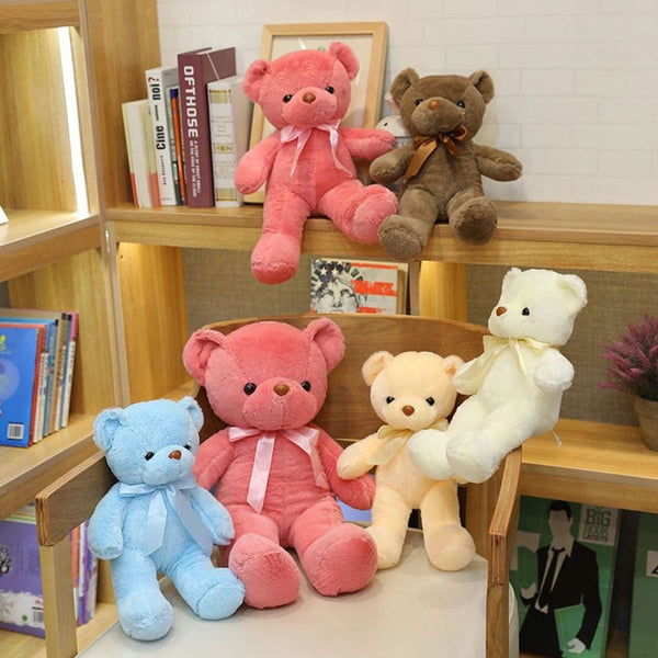 Planet Gates 30CM Many Colors Delicacy Teddy Bear Plush Toy New Cute Soft Ribbon Butterfly Festival Solid Color Hug Bear Doll Birthday Gift