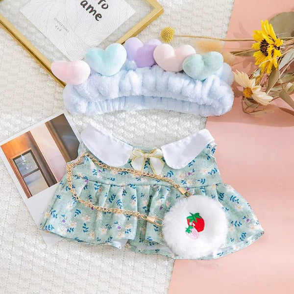 Planet Gates 30cm Stuffed Dolls Accessories LaLafanfan Cafe Duck Dog with Clothes Plush Toy Cartoon Hoodie Clothing Hair Band Kids Girls Gift