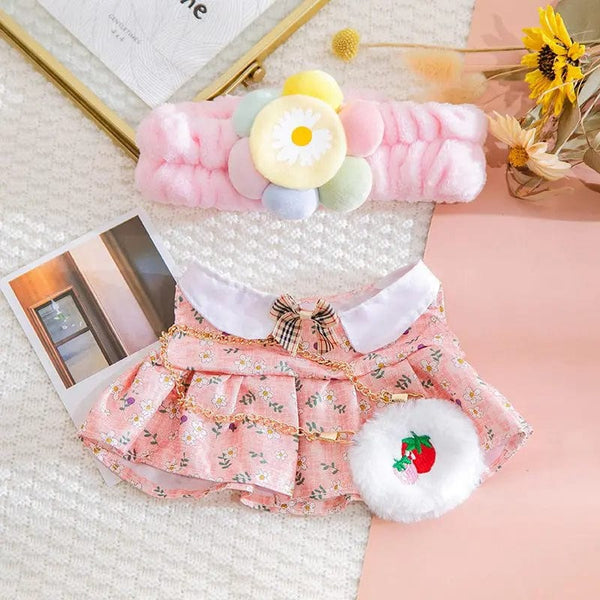 Planet Gates 30cm Stuffed Dolls Accessories LaLafanfan Cafe Duck Dog with Clothes Plush Toy Cartoon Hoodie Clothing Hair Band Kids Girls Gift