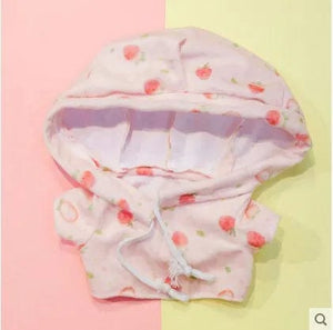 Planet Gates 30cm Stuffed Dolls Accessories LaLafanfan Cafe Duck Dog with Clothes Plush Toy Cartoon Hoodie Clothing Hair Band Kids Girls Gift