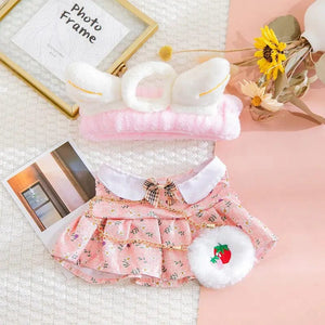 Planet Gates 30cm Stuffed Dolls Accessories LaLafanfan Cafe Duck Dog with Clothes Plush Toy Cartoon Hoodie Clothing Hair Band Kids Girls Gift