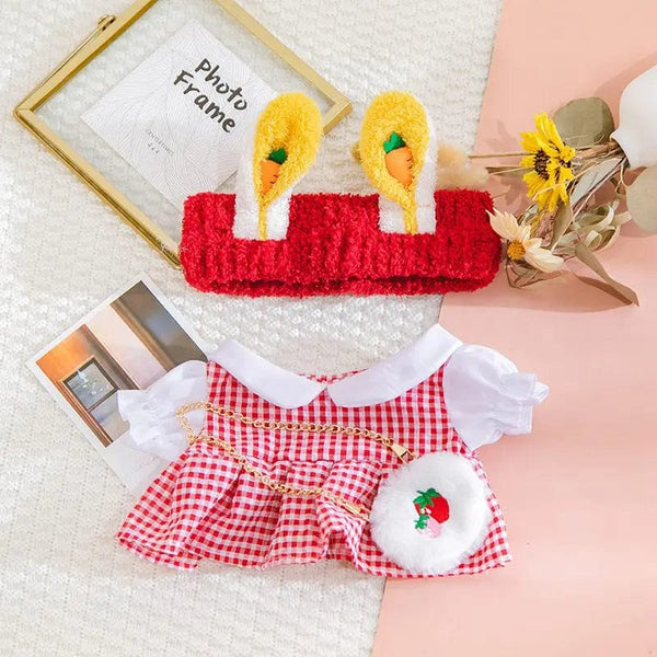 Planet Gates 30cm Stuffed Dolls Accessories LaLafanfan Cafe Duck Dog with Clothes Plush Toy Cartoon Hoodie Clothing Hair Band Kids Girls Gift