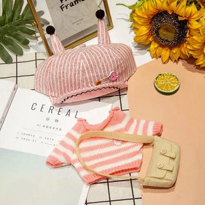 Planet Gates 30cm Stuffed Dolls Accessories LaLafanfan Cafe Duck Dog with Clothes Plush Toy Cartoon Hoodie Clothing Hair Band Kids Girls Gift