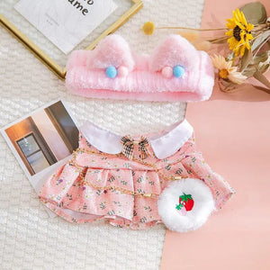 Planet Gates 30cm Stuffed Dolls Accessories LaLafanfan Cafe Duck Dog with Clothes Plush Toy Cartoon Hoodie Clothing Hair Band Kids Girls Gift