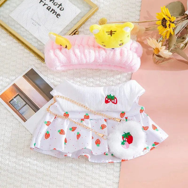 Planet Gates 30cm Stuffed Dolls Accessories LaLafanfan Cafe Duck Dog with Clothes Plush Toy Cartoon Hoodie Clothing Hair Band Kids Girls Gift