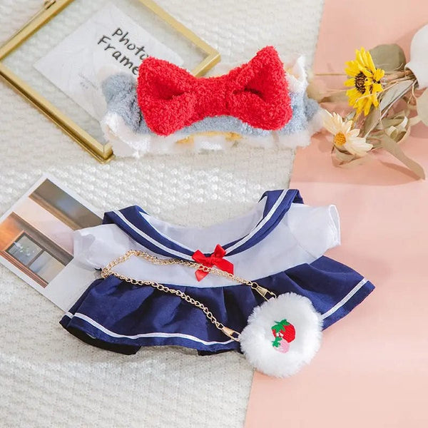 Planet Gates 30cm Stuffed Dolls Accessories LaLafanfan Cafe Duck Dog with Clothes Plush Toy Cartoon Hoodie Clothing Hair Band Kids Girls Gift