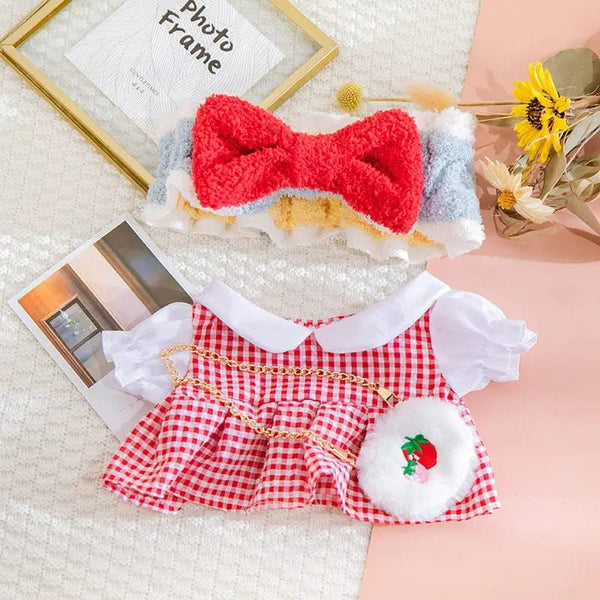 Planet Gates 30cm Stuffed Dolls Accessories LaLafanfan Cafe Duck Dog with Clothes Plush Toy Cartoon Hoodie Clothing Hair Band Kids Girls Gift