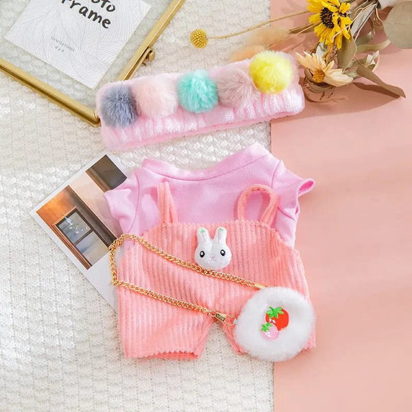 Planet Gates 30cm Stuffed Dolls Accessories LaLafanfan Cafe Duck Dog with Clothes Plush Toy Cartoon Hoodie Clothing Hair Band Kids Girls Gift