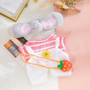 Planet Gates 30cm Stuffed Dolls Accessories LaLafanfan Cafe Duck Dog with Clothes Plush Toy Cartoon Hoodie Clothing Hair Band Kids Girls Gift