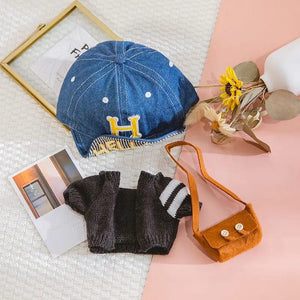 Planet Gates 30cm Stuffed Dolls Accessories LaLafanfan Cafe Duck Dog with Clothes Plush Toy Cartoon Hoodie Clothing Hair Band Kids Girls Gift