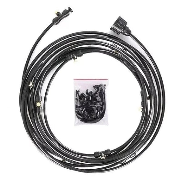 Planet Gates 30ft-black Outdoor Misting Cooling System Mist Sprinkler Nozzle Plant Water Mister Nozzles Set Garden Lawn Accessories Irrigation Tools