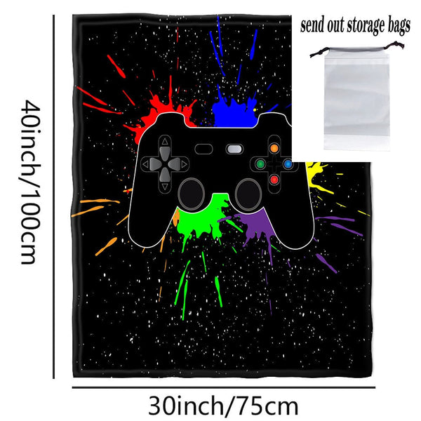 Planet Gates 30inX40in(75cmX100cm) + Free Storage Bag 1pc Flannel Blanket, Computer Gamer Pattern Blanket, Cozy Warm Soft Blanket For Sofa Office Bed And Travelling