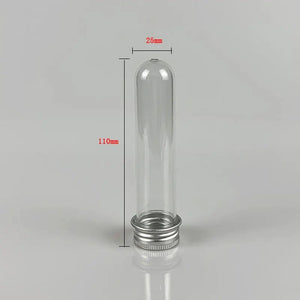 Planet Gates 30ml 20Pcs Lab 30ml PET Test Tube Bottle Transparent Cylindrical Plastic Refillable Bottle For Mask Candy Data Line 25*110mm