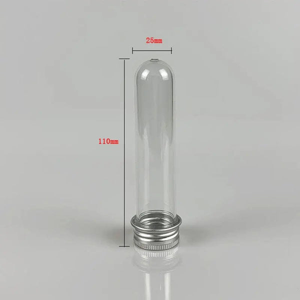 Planet Gates 30ml 20Pcs Lab 30ml PET Test Tube Bottle Transparent Cylindrical Plastic Refillable Bottle For Mask Candy Data Line 25*110mm