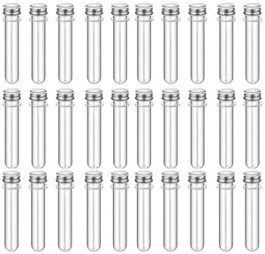 Planet Gates 30ml 20Pcs Lab 30ml Plastic Clear Test Tube With Cover Multi-Purpose Storage Bottle for USB Cable Party Favors Bottling Box Organizer