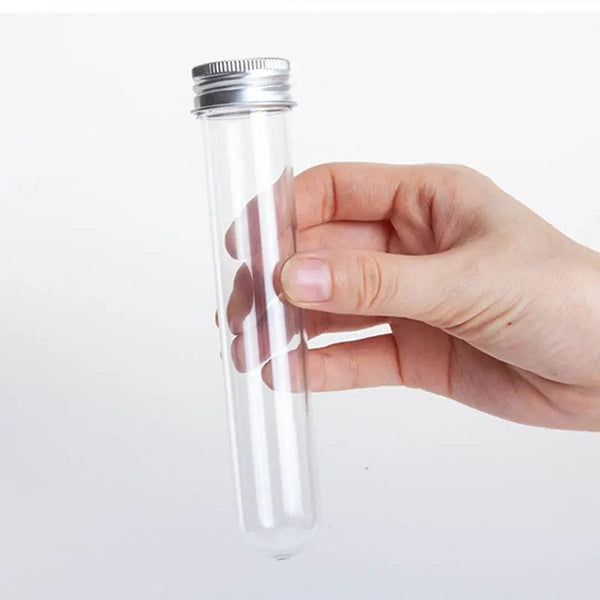 Planet Gates 30ml 20Pcs Lab 30ml Plastic Clear Test Tube With Cover Multi-Purpose Storage Bottle for USB Cable Party Favors Bottling Box Organizer