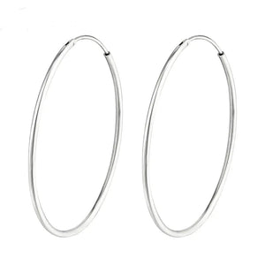 Planet Gates 30MM Diameter / rose gold Senlissi -Rose Gold Hoop Earrings For Women 925 Sterling Silver Original Fashion Earring Cерьги Kольца Rings Real gold