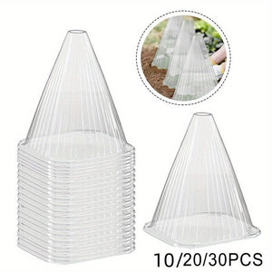 Planet Gates 30pcs 10/20/30pcs, Garden Cloches For Plants, Reusable Plant Bell Cover, Protects Plants From Birds, Frost, Snails Etc, 7.7" D X 8.7" H, Transparent, Garden Supplies