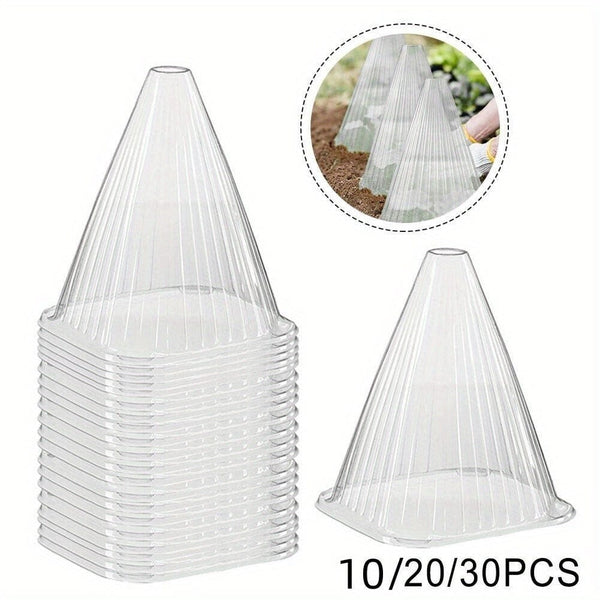 Planet Gates 30pcs 10/20/30pcs, Garden Cloches For Plants, Reusable Plant Bell Cover, Protects Plants From Birds, Frost, Snails Etc, 7.7" D X 8.7" H, Transparent, Garden Supplies