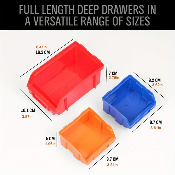 Planet Gates 30pcs 30pcs-Bin Wall-Mounted Storage Rack System, Heavy-Duty Garage Tool Organizer For Screws, Nuts, Bolts, Nails, Beads, And Small Hardware Parts, Easy Installation