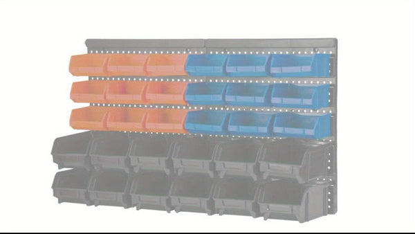 Planet Gates 30pcs 30pcs-Bin Wall-Mounted Storage Rack System, Heavy-Duty Garage Tool Organizer For Screws, Nuts, Bolts, Nails, Beads, And Small Hardware Parts, Easy Installation