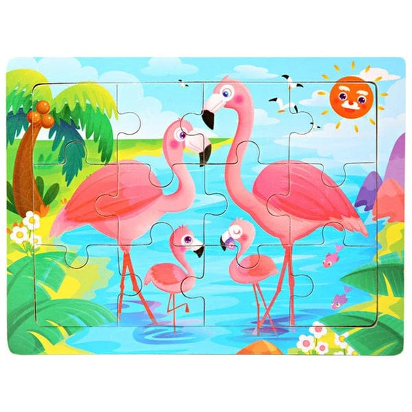 Planet Gates 30pcs Model 3 New 30 Pieces Wooden Puzzles Cartoon Animal Traffic Tangram Wood 3d Puzzle Montessori Educational Toys for Children Gifts