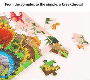 Planet Gates 30pcs Model 3 New 30 Pieces Wooden Puzzles Cartoon Animal Traffic Tangram Wood 3d Puzzle Montessori Educational Toys for Children Gifts