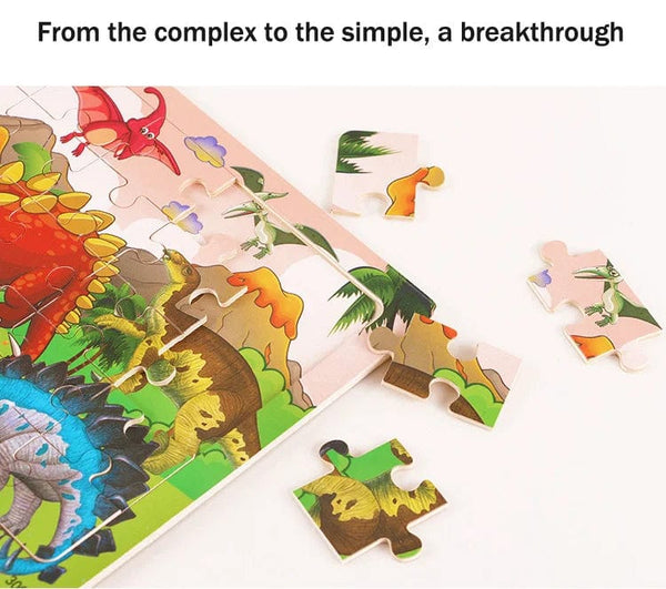 Planet Gates 30pcs Model 3 New 30 Pieces Wooden Puzzles Cartoon Animal Traffic Tangram Wood 3d Puzzle Montessori Educational Toys for Children Gifts
