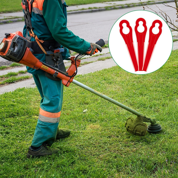 Planet Gates 30pcs Plastic Machine Trimming Blades Replacement Plastic Blades Accessories Trimmer Grass Mowing Nylon Blades Garden Lawn Mower Accessories Tools