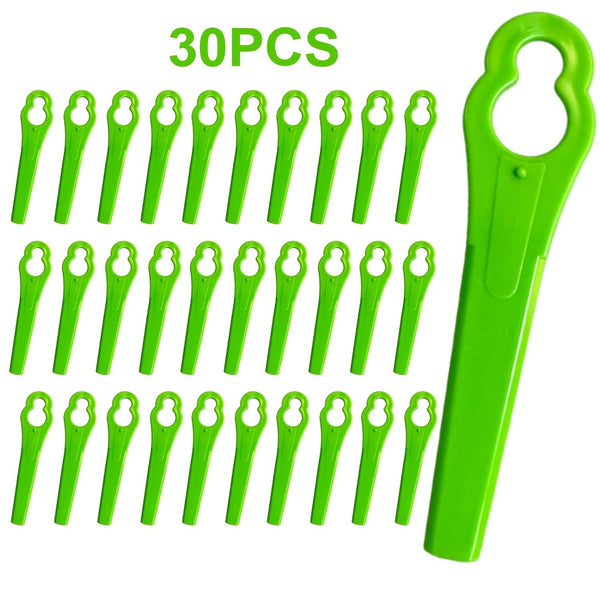 Planet Gates 30pcs Plastic Machine Trimming Blades Replacement Plastic Blades Accessories Trimmer Grass Mowing Nylon Blades Garden Lawn Mower Accessories Tools