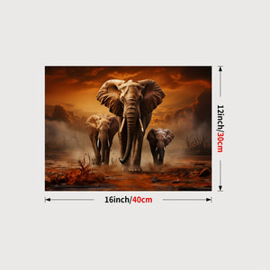 Planet Gates 30x40cm/12x16in (Framed) / Pattern A 1pc Framed Animal Canvas Print Poster, Wild Elephant Canvas Wall Art, Artwork Wall Painting For Bathroom Bedroom Office Living Room Wall Decor, Home Decoration