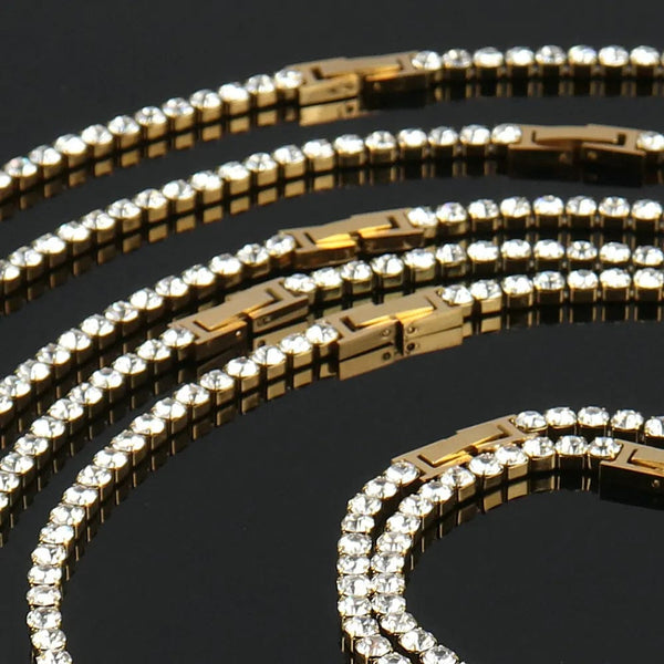 Planet Gates 316L Stainless Steel Bracelet Tennis Chain Bracelet For Women Charm Luxury Cubic Zircon Crystal Bracelets Jewelry Gift