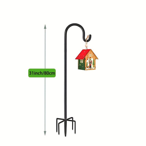 Planet Gates 31inch/80cm 1pc Shepherd Hooks 63 Inche High 2.54/7.62cm Thick Adjustable Rust Resistant Shepards Hooks For Outdoor Solar Lights, Lanterns, Flower Basket, Bird Feeder
