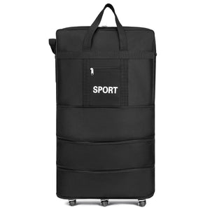 Planet Gates 31inch / United States 45inch Black Rolling Luggage With Wheels Unisex Expandable Folding Oxford Trolley Suitcase Travel Bag For Women Men Weekend Trip