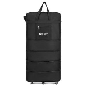 Planet Gates 31inch / United States 45inch Black Rolling Luggage With Wheels Unisex Expandable Folding Oxford Trolley Suitcase Travel Bag For Women Men Weekend Trip