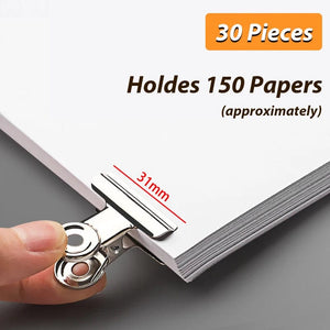 Planet Gates 31mm 30pcs Stainless Steel Multi-functional Metal Clamp Paper Clips Strong Binder School Office Household Stationery Supplies