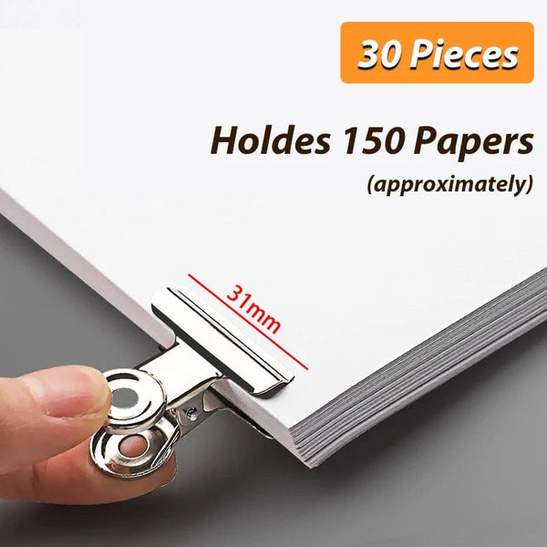 Planet Gates 31mm 30pcs Stainless Steel Multi-functional Metal Clamp Paper Clips Strong Binder School Office Household Stationery Supplies