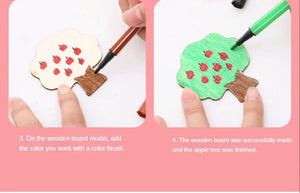 Planet Gates 32/20Pcs Kids Montessori Drawing Toys Wooden DIY Painting Template Stencils Educational Toys for Children Funny Learning Gifts