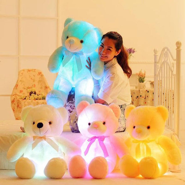 Planet Gates 32-75CM Luminous Creative Light Up LED Teddy Bear Stuffed Animal Plush Toy Colorful Glowing Teddy Bear Christmas Gift for Kid