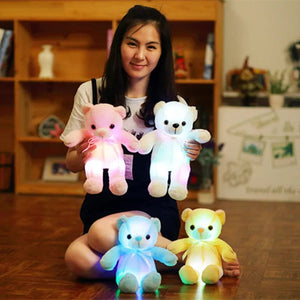 Planet Gates 32-75CM Luminous Creative Light Up LED Teddy Bear Stuffed Animal Plush Toy Colorful Glowing Teddy Bear Christmas Gift for Kid