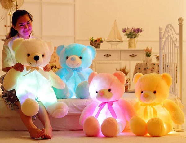 Planet Gates 32-75CM Luminous Creative Light Up LED Teddy Bear Stuffed Animal Plush Toy Colorful Glowing Teddy Bear Christmas Gift for Kid