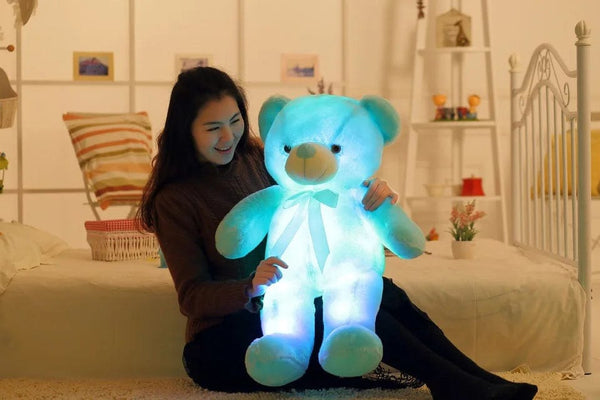 Planet Gates 32-75CM Luminous Creative Light Up LED Teddy Bear Stuffed Animal Plush Toy Colorful Glowing Teddy Bear Christmas Gift for Kid