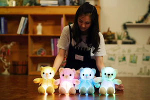 Planet Gates 32-75CM Luminous Creative Light Up LED Teddy Bear Stuffed Animal Plush Toy Colorful Glowing Teddy Bear Christmas Gift for Kid