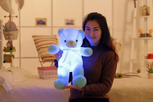 Planet Gates 32-75CM Luminous Creative Light Up LED Teddy Bear Stuffed Animal Plush Toy Colorful Glowing Teddy Bear Christmas Gift for Kid