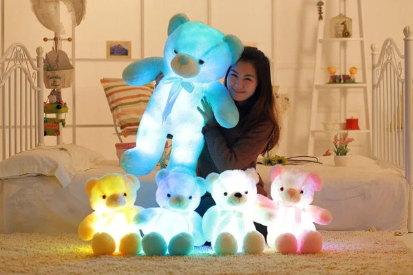 Planet Gates 32-75CM Luminous Creative Light Up LED Teddy Bear Stuffed Animal Plush Toy Colorful Glowing Teddy Bear Christmas Gift for Kid